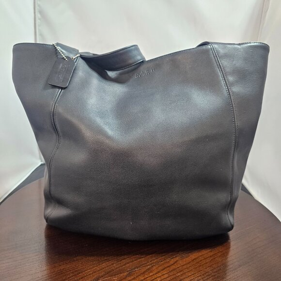 Coach Vintage Lexington Shopper Large Tote Shoulder Bag Black Leather 4182 1999 - Picture 1 of 3